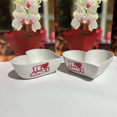 Imagem de Petisqueira Coração Com Adesivo Vinil: 4 unidades de AMOR - sem marca,