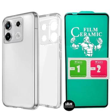 Imagem de Kit Capa Capinha para Xiaomi Redmi Note 13 Pro 5G Anti Impacto Premium Transparente + Película Cerâmica 9D