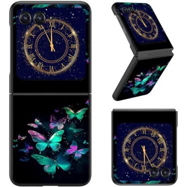 Imagem de RAUEDWDJS Capa para Motorola Razr 2025/2024, capa fina rígida de policarbonato capa flip de corpo inteiro robusta à prova de choque para Moto Razr 60/Razr 50, borboleta brilhante