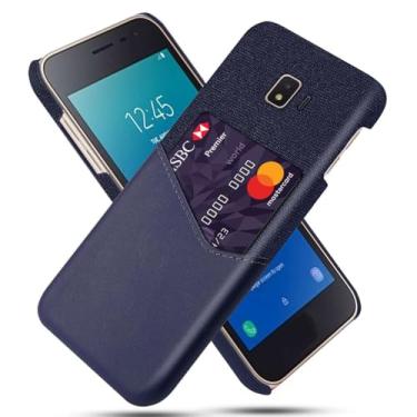 Imagem de Capa para Samsung Galaxy J2 CORE,Tela e tampa de couro PU,Anti-deslizante,Resistência à impressão digital,Caso de proteção de 360°com 1 slot de cartão atrás-Blue