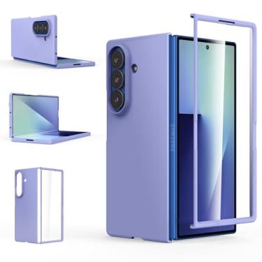 Imagem de Foluu Capa Slim Fit para Samsung Galaxy Z Fold 7, com protetor de tela frontal integrado, capa protetora de PC ultrafina fosca para Samsung Galaxy Z Fold7 5G 2025 (roxa)