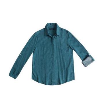 Imagem de Camisa Feminina Manga Longa Viscose Hering, M, Verde