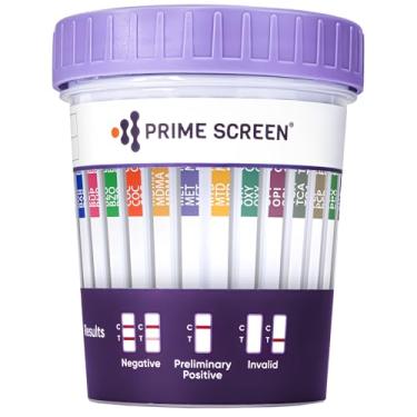 Imagem de Tela Prime – Copo de teste de urina com 14 painéis (AMP, BAR, BUP, BZO, COC, MAMP, MDMA, MTD, OPI, OXY, PCP, PPX, TCA,THC) com 3 adições e tiras de temperatura – TDOA-1144A3, TDOA-1144A3x1