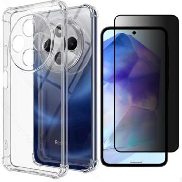 Imagem de [GL CASES] Kit Capinha Case Capa Silicone Transparente Anti Impacto + Película Privacidade Anti Espião De Vidro 3D Para Xiaomi Poco C75