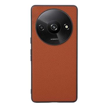 Imagem de Capas Compatível com Xiaomi Redmi A3,Design de grão levantado de superfície,Proteção contra queda,Anti impressão digital,Anti arranhões,Aparência de couro de imitação de plástico macio-Orange