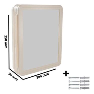 Imagem de Armario Banheiro Embutir / Sobrepor Espelho De Vidro, Armário com para