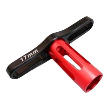 Imagem de TTETTZ Chave de porca de roda RC de 17 mm, ferramenta de instalação de porcas sextavadas, chave inglesa portátil de metal para pneus de carro RC, modelos