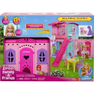 Imagem de Barbie Chelsea Mansão Casa Bonecas Desdobrável 44 Cm – 1 boneca e 15 Acessorios – Mattel