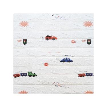 Imagem de Placa Adesiva para Parede Cozinha,Kit 10 Placas 3d Tijolo Branco Adesivo Autocolante DecoraçãO Quarto Sala Banheiro(CARRINHO)