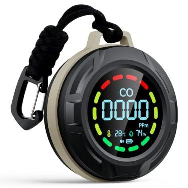 Imagem de Detector portátil de monóxido de carbono para viagens, modo de espera 170H, detector de CO com traseira magnética, monitor de CO de viagem 3 em 1 com alarme sonoro e visual para acampamento, carro e