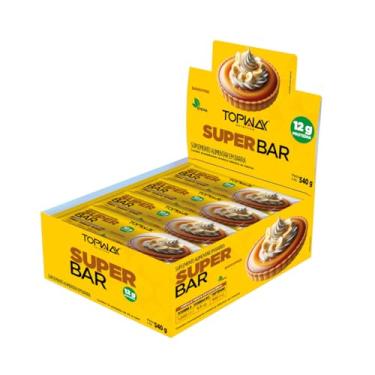 Imagem de Topway SUPER BAR Banoffee, Barra de Proteína com 12g, Zero Açúcar, Enriquecida com Vitaminas D e B12, Triptofano, 45g, Caixa com 12 Unidades