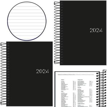 Imagem de Agenda espiral 5 unidade 2024 Napoli M5 planejamento Tilibra, Preto