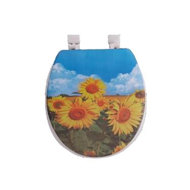 Imagem de Tampo Assento de Vaso Sanitário Almofadado (Girassois)