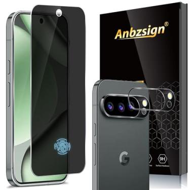 Imagem de Anbzsign [Pacote com 2 + 2 para Google Pixel 10 Pro XL, protetor de tela de privacidade, cobertura total e protetor de lente da câmera, suporte para desbloqueio de impressão digital, antiespião