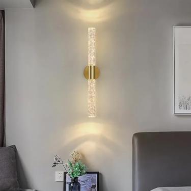 Imagem de Candeeiros de parede LED para interior moderno estilo nórdico arandelas de parede de alumínio tira longa arte bolha quarto lâmpadas de parede para sala de estar corredor escadas decoração de fundo