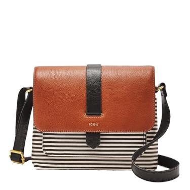 Imagem de Fossil Bolsa feminina Kinley pequena tiracolo, Listra preta, One Size