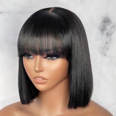 Imagem de Peruca LUVME HAIR Short Black Straight Bang 25 cm de cabelo humano