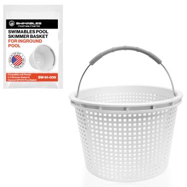 Imagem de Swimables Cesta de escumadeira de piscina para piscina enterrada compatível com Pentair U-3 Skimmer Basket e Hayward SP1070 cesta de piscina | Peso de latão embutido | Cabo de aço inoxidável 316 e