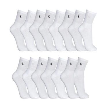 Imagem de Meias Masculina Lupo Cano Médio Sport 3245 Kit Com 15, 37-40, Branco
