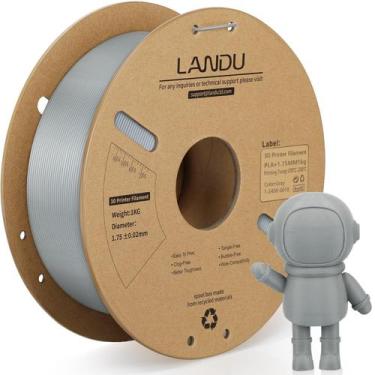 Imagem de Filamento de impressora 3D LANDU PLA+ 1,75 mm cinza 1 kg