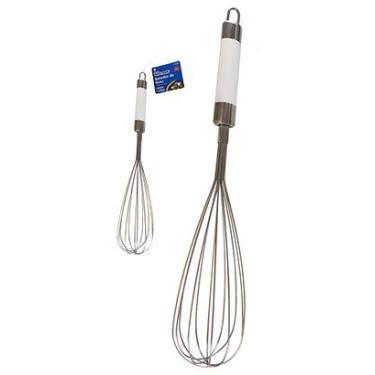 Imagem de Batedor de clara fouet manual de inox cabo branco 14 - WESTERN