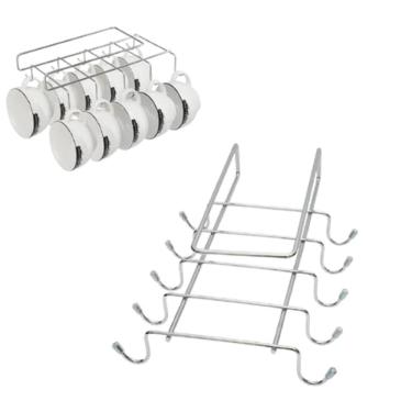 Imagem de Suporte De Xicara E Utensilios Para Armarios Com 10 Ganchos