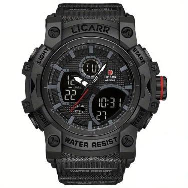 Imagem de Relógio Desportivo Digital Masculino Duplo Display A Prova De água 5atm Estilo Casual Preto