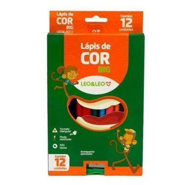 Imagem de Lapis de cor jumbo big 12 cores leo e leo
