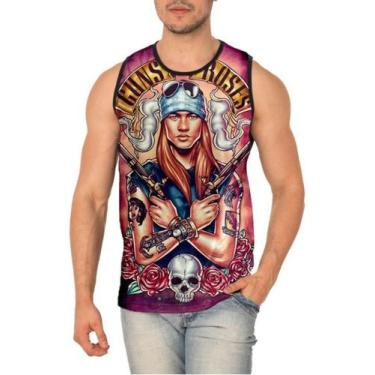 Imagem de Regata Masculina Camiseta Banda Rock Guns N' Roses 83 - smoke, Preto, 