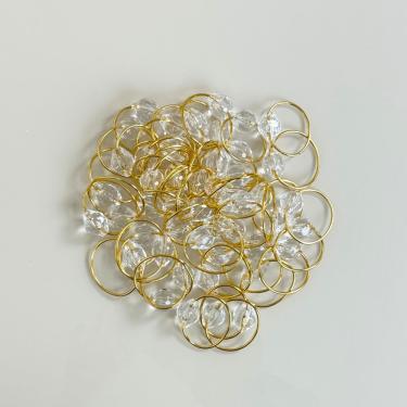 Imagem de Kit 50 Anéis Para Guardanapos 4cm x 3cm Cristalino Argola Metal Mesa Posta - Dourado