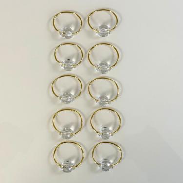 Imagem de Kit 10 Anéis Para Guardanapos 4cm x 3cm Cristalino Argola Metal  Mesa Posta - Dourado