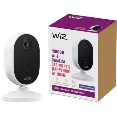 Imagem de WiZ Câmera de segurança interna, vídeo HD 1080p com detecção de movimento e áudio full-duplex, compatível com Alexa, Google Assistant e atalhos Siri, compatível com Bluetooth, sem necessidade de hub