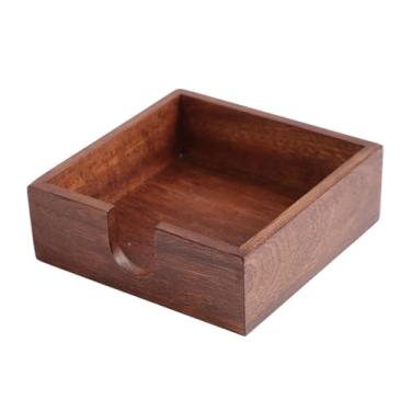 Imagem de predolo Porta-notas autoadesivo de madeira, dispensador de post-its, caixa de lenços de papel, rústico, artigos de papelaria, porta- de notas de madeira