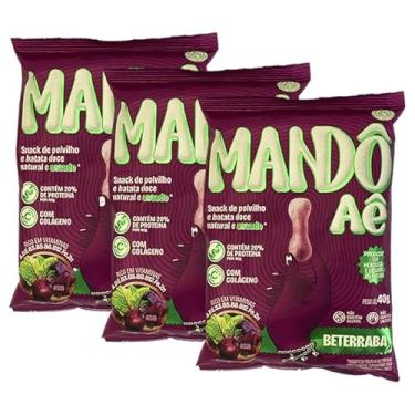 Imagem de Kit 3X: Biscoito de Polvilho Beterraba Mandô Aê 40g