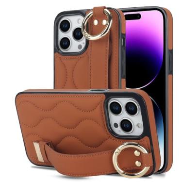 Imagem de Capa de telefone com pulseira de couro PU para iPhone 15 14 Plus 13 12 Mini 11 Pro Max X XS XR 7 8 Plus Capa de suporte, curvada, para iPhone 7Plus (8Plus)