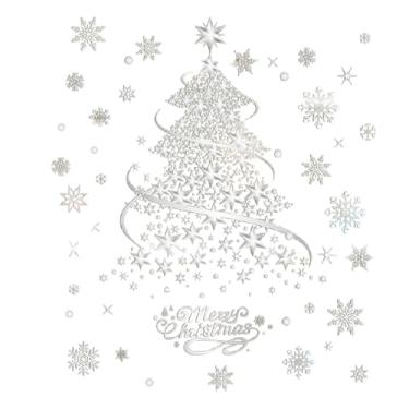 Imagem de Adesivos Decorativos de Natal para Janela,2 Folhas De Adesivos Para Festa | Estáticos De Árvore De Natal Invernal Para Janela - Para Decoração De Festas Em Vidro Porta Parede Espelho E Sala D
