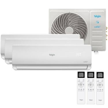 Imagem de Ar Condicionado Tri Split Elgin Inverter 27000 BTUs 2X9000 e 1X12000 Quente e Frio 220V MTQE27C2CB