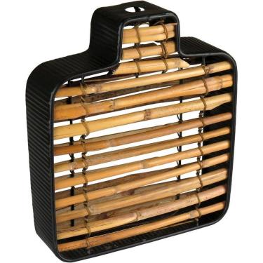 Imagem de Vaso Decorativo Casa Conceito Metal E Fibra 26x21x6cm Preto