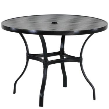 Imagem de Mesa com Tampo Ripado de 120 cm em Alumínio Trama Original, Preto