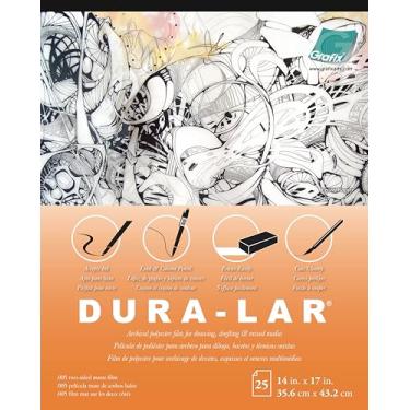 Imagem de Grafix Película Dura-Lar 0 cm, fosco, translúcido, 35,56 x 43,2 cm, alternativa econômica para filme de desenho, Mylar e acetato, superfície de desenho translúcida para chumbo, tinta, carvão e tinta,