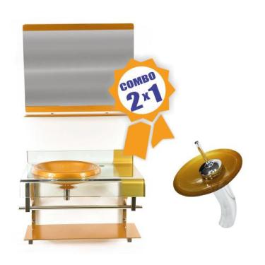 Imagem de Combo 2 em 1 - Gabinete 70cm Turquia + Torneira Ibiza - EKASA, Dourado