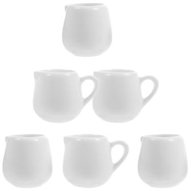 Imagem de Pacote com 6 jarras de cerâmica, minicarope de creme, molho de porcelana, molho de molho, jarro de servir, tigelas de mergulho, mini xarope para café, leite, salada, 45 ml