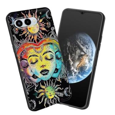 Imagem de smauncucn Capa para Revvl 8, capa protetora antiderrapante de poliuretano termoplástico macio e fina para T-Mobile Revvl 8 16.8 cm 2025, vintage Sun Face