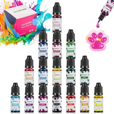 Imagem de Conjunto de pigmentos de silicone para máquina de apertar Taba e molde de silicone, pasta criativa de 16 cores de silicone líquido para adolescentes, festa e bricolagem artesanal, kit de pintura