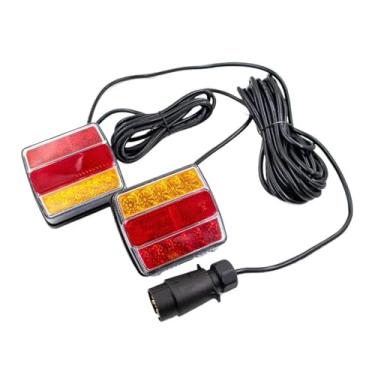 Imagem de 1 conjunto 12V 10m Luz traseira universal para reboque, luz de freio de 7 pinos, refletor de placa de licença, luzes à prova d'água
