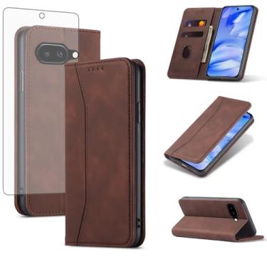 Imagem de Asuwish Capa carteira flip para celular Google Pixel 9A com protetor de tela de vidro temperado, fecho magnético, suporte para cartão de crédito, suporte para celular, acessórios Pixel9A A9 5G
