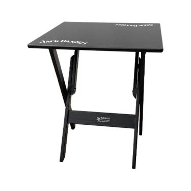 Imagem de Mesa Dobrável 70x70 Madeira Personalizada Jack Preta - Tarimatã