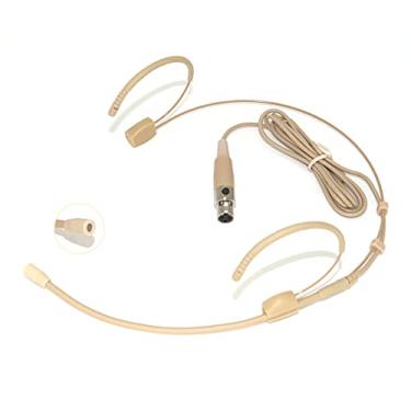 Imagem de XGWTH Fone de ouvido com microfone duplo sobre a orelha, condensador de microfone omnidirecional, compatível com sistema sem fio AKG, transmissor de bodypack, mini plugue XLR TA3F