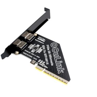 Imagem de Sintech PCIe 4.0 8X para Dual Oculink 4I, PCIe Bifurcation x8 to x4x4 Split Oculink SFF-8611/8612 Cartão adaptador para eGPU Dock Mimi Pc
