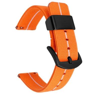 Imagem de Aoeiwv Pulseira de relógio de nylon de tecido elástico de 18 mm, 20 mm, 22 mm, 24 mm, à prova d'água, de liberação rápida, pulseira de reposição para homens e mulheres